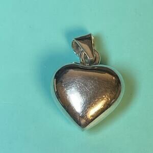 925 Sterling Silver Heart Pendant Classic Puffy Love Charm